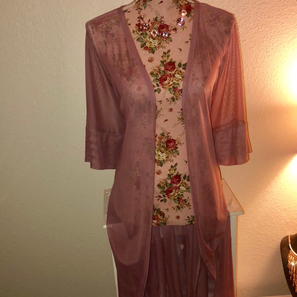 Long mesh cardigan